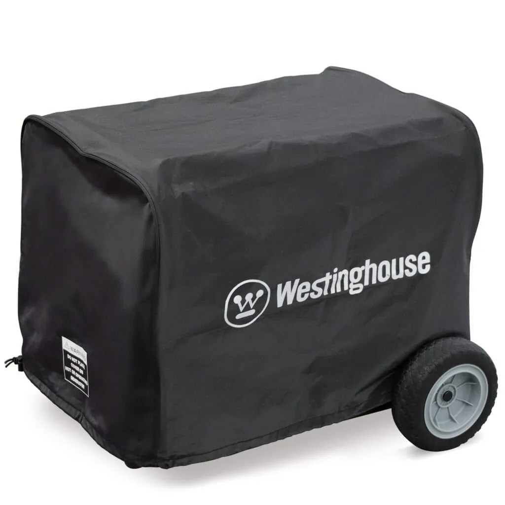 A large black cover with wheel from Westinghouse designed for protection.